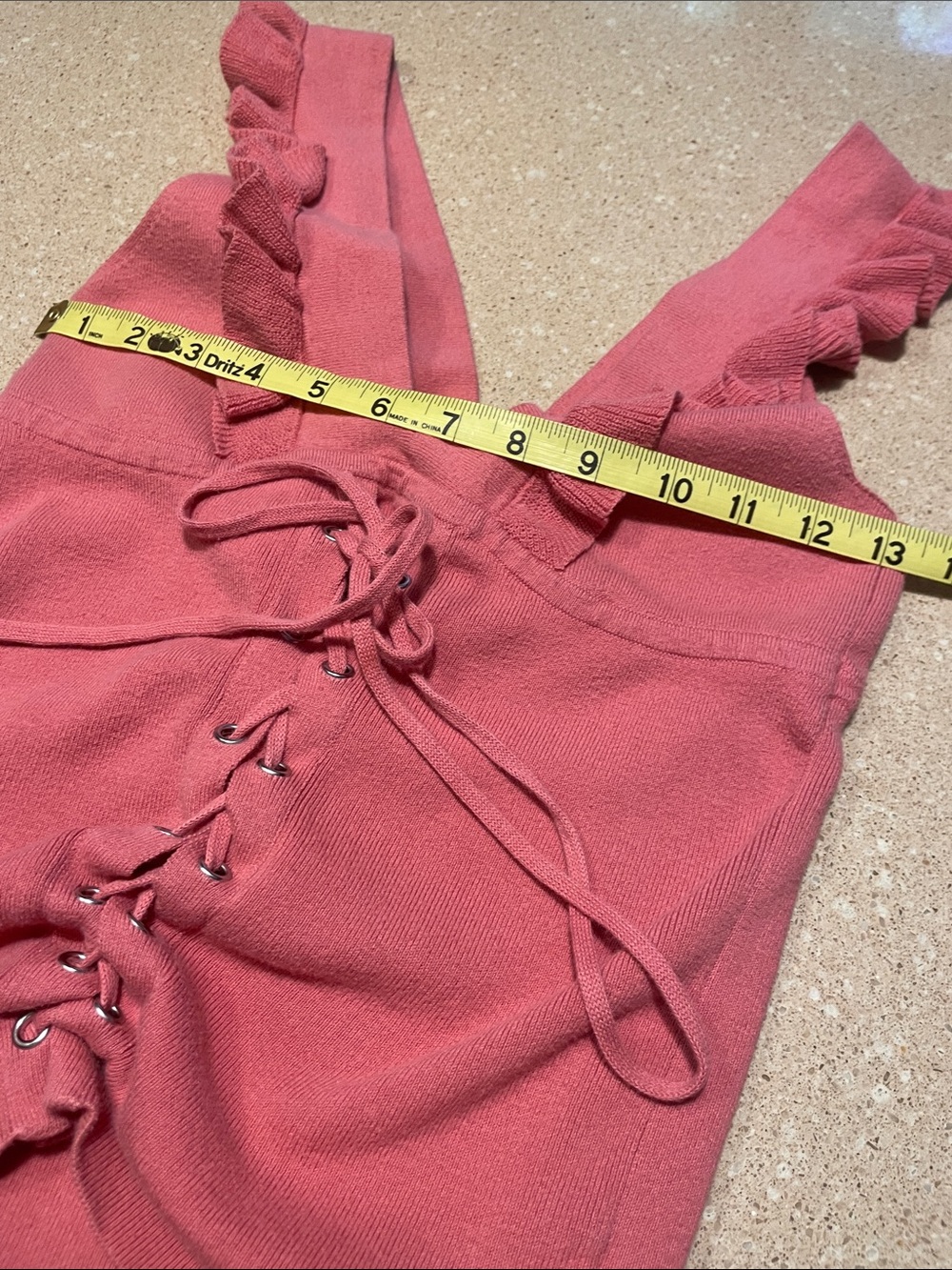 Express Rose Lace-Up Ruffle Tank - Picture 5 of 8